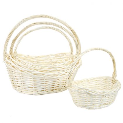 Weidenkörbe 4-Stück-Set, ovalen, Natur