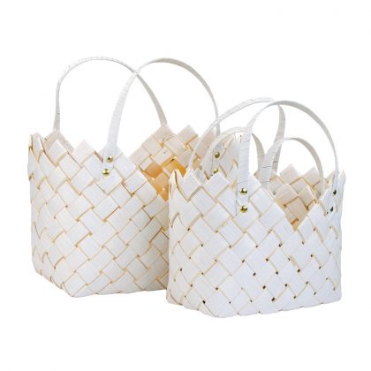 Korb-Taschen Set-3 Stück, Weiß