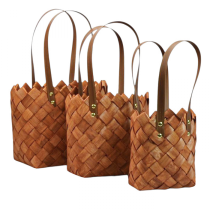 Korb-Taschen Set-3 Stück, Braun