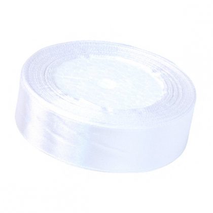 Satinband 2,5cm x 22m, Weiß