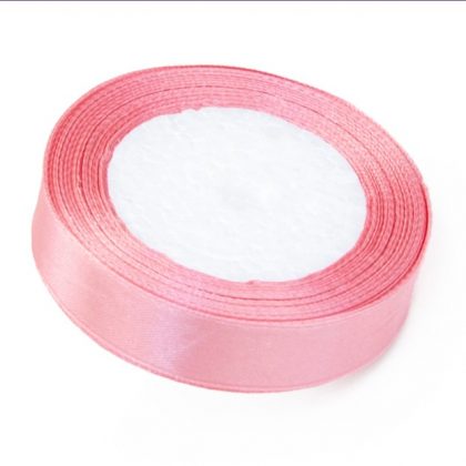 Satinband 2,5cm x 22m, Helle Pfingstrose