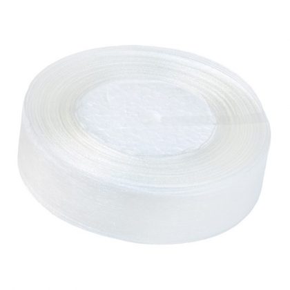 Organzaband 2,5cm x 45m, Weiß