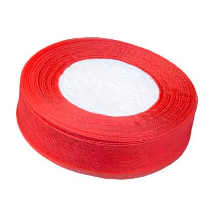 Organzaband 2,5cm x 45m, Rot