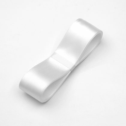 Satinband Premium 2,5cm x 41m, Weiß